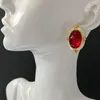 Boucles d'oreilles pendantes goutte d'huile perle géométrique ovale français lumière luxe de haute qualité et femme