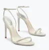 Elegante Rene Caovilla Ellabrita Sandálias Sapatos Cristal Strappy Mulheres Festa Vestido De Casamento De Salto Alto Senhora Gladiador Sandalias EU35-43 Caixa Original