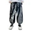 Pantaloni Ragazzi Pantaloni estivi Pittura a inchiostro Allentato Stile casual 2024 Moda Cool Sport scolastici per 10 12 14 anni Ragazzo