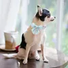 Coleiras de cachorro estilo único patas azul coração colar dia dos namorados com gravata borboleta bonito filhote de cachorro colar para pequeno médio grande