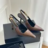 Klasik Patent Deri Toka Slingback Elbise Ayakkabı Tasarımcı Kadınlar Seksi Stiletto Topuklu Akşam Partisi Sandalet 10.5cm Boyutlar 35-42