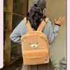 Sacs d'école Dessin animé ours en peluche sac à dos adolescent filles cartable jeunesse femme Orange grande capacité sac à bandoulière doux moelleux sac à dos