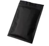 Återförslutningsbar kaffepulver dragkedja Pack Bag Lukt Proof Flat Puches Matt Svart Small Aluminium Foil Zip Lock Mylar Påsar