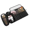 Cosmetic Bags Solid Color Large Capacity Business Travel Portable Storage Brush Makeup Bag Folding Roll