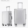 Resväskor 100% aluminium-magnesiumlegering rese resväska rullande bagage 20 24 26 28 tum vagn väskor kabin resväska.