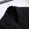 Blazer femmes printemps mode femmes vêtements costume jupe veste ceinture taille mince costume femmes Blazer Long manteau noir Blazers 240115