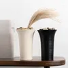 Vases Nordic Creative Abstract Art Corrugated Ceramic Vase Flower Arrangement Device White Black Home Living Room Office Decor 1Pc