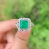 Cluster Ringe Vinregem Smaragd Paraiba Turmalin High Carbon Diamanten Edelsteine Vintage 925 Sterling Silber Schmuck Frauen Jahrestagsgeschenke