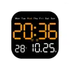 Wall Clocks Led Clock Digital Large Screen Time Temperature Date Week Display Electronic Remote Control Alarms