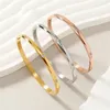 Bangle 316L Aço Inoxidável 6 pcs Cristal Simples Arco Fivela Pulseira Gril Bijoux Acier Inoxidável Femme Pulsera Mujer