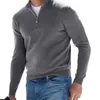 Men Spring Autumn Sweatshir Imitation Cashmere Zipper Basic Sweater Long Sleeve Half Turtleneck Warm Pullover 240115