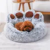 Lit pour chien chat canapé pour animaux de compagnie mignon ours patte forme confortable confortable lits de couchage pour animaux de compagnie pour petit moyen grand doux moelleux coussin chien lit 240115