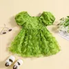 Girl Dresses Children Birthday Flowers Mesh Dress Baby Party Tutu Baptism Clothes Infant Wedding A-line Beach Costume