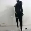 Moda donna Catsuit Costumi PVC Ecopelle ragazze sexy tuta di colore nero busto aperto e schiena senza cavallo Zipper241j