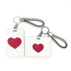 Keychains Pink Heart Love Key Lanyard Car KeyChain ID Card Pass Gym Mobiltelefon Badge Kids Ring Holder Jewelry Decorations