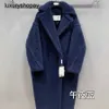 Top Maxmaras Teddy Bear Cappotto Cappotti di cashmere da donna Nuova particella addensata 2024 Pile di cammello Pelliccia di agnello di media lunghezza Spedizione in giornata