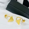 Women Fashion Brand Black Stud Earrings Triangle Long Tassel Prad Chain Dangle Drop Ear studs Eardrop Earings For Woman Luxury Designer Jewelry Gift 1232