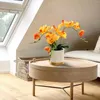Fleurs décoratives plantes fleur artificielle 1 Pc 13 pouces décoration cadeau fond doré maison Phalaenopsis bonsaï plastique simulé