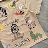 Camisas casuais masculinas desenhadas à mão graffiti camisa de manga curta homens mulheres melhor qualidade 2023ss camisas casuais teeyolq