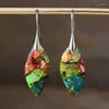 Pendientes colgantes bohemios multicolor piedra emperador pendiente de gota geométrica joyería de gemas naturales para mujeres accesorios de lujo regalo