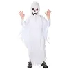 Theme Costume Kids Child Boys Spooky Scary White Ghost Costumes Robe Hood Spirit Halloween Purim Party Carnival Role Play Cosplay 305q