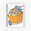 Fruits Blueberry Spiral Journal Notebook For Women Men Memo Notepad Sketchbook 120 Pages Diary Study Notes Work School