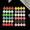 13mm A-Z English Letter Pendant Charms Necklace Bracelet Fashion Round Metal DIY Jewelry Making Accessories White Black Blue Pink Rose Red Yellow Green Purple Color