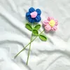 Flores decorativas 1 peça com acabamento colorido crochê mão tricotada buquê de lã flor tecida à mão para decorações de festa de casamento em casa