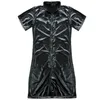 Body flessibile da uomo Maschile sexy body nero con cerniera Catsuit maniche corte tuta discoteca bar clubwear costume276x