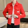Men's Fashion Gentleman Slim-fit Casual Canary Solid Color British Fashion Trend with Elegant Korean Slim-fit Lapel Jacket 240115