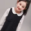 Girl Dresses Spring Girls Sleeveless Double-breasted Irregular Pleated Vest Dress