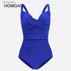 Swim Wear HOMGAO Push Up One Piece Swimsuit For Women Sexy Tummy Control Swimwear Beach Wear 2023 Summer Bathing Suits XL-4XL MonokiniL240115