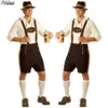 Kostium Oktoberfest Lederhosen Bavarian październik niemiecki festiwal piwo halloween dla mężczyzn kostium piwo plus size m l xl 2xl1165t