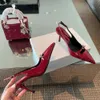 Chaussures habillées Solide Bout Pointu Slingbacks En Cuir Verni Talons Hauts Boucle Sangle Stiletto Pompes Décor En Métal Femmes Sexy Peu Profondes