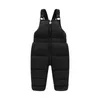 Toddler Kids Down Snow Suit Bib Overalls for Girl Boy Lightweight Down Jumpsuits Ski Bibs Pants Thick Warm Onesie Trousers 240115