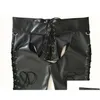 Underpants Y Men Plus Size Erotic Jockstrap Bandage Faux Leather Panties Hollow Out Open Crotch Shiny Clubwear Gay Wear Drop Delivery Otdlg