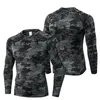 T-shirts pour hommes Camouflage hommes Compression course crème solaire chemise serrée à manches longues Fitness Sport T-shirt Jogging exercice