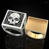 Cluster Rings Unique Vintage Punk Skull Men039s Ring Secret Compartment Memorial Souvenir Cinerary Casket Coffin For Men Hip Ho325220h