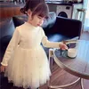 Girl Dresses Wedding Dot Dress Girls' Holiday Birthday Party Princess Communion Ball Long Sleeve Infant Vintage Lace Voile Skirt