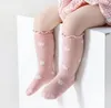 4 pary/Lot Girl Socks Cute Cotton Baby Knee Socks Born Tube Dzieci Miękkie wysokie skarpetki dla maluchów podgrzewacze nóg Socken 240111