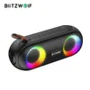 Högtalare blitzwolf bwx11 bluetooth högtalare trådlös högtalare 20w rgb färgglada lampor bas ipx6 vattentät kraftbank tf kort aux utomhus