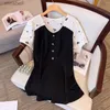 Basic Casual Dresses Robe-chemise noire manches courtes pour femmes 160 noix grande taille buste t adt pissure 5XL 6XL 7XL 8XL 9XL 170 YQ240115