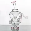 وردي شفاف من الزجاج العنيه الزجاجي التدخين التدخين زيت منصات dab dabs honeycomb percolator مياه الأنابيب