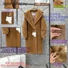 Maxmaras Coat Teddy Bear Dames Cashmere Coats Wol Winter Max Camel Fleece Fur Outline Hoogwaardige lange mouw verlengde W