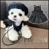 Vestuário para cães PAWPAW clássico preto luxo moda nylon vestido premium designer marca chapéu para filhote de cachorro gato devon