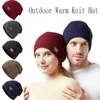 Bérets Protection auditive hommes chapeau tricoté élastique hiver épaississement laine laine polaire casquette à visière Couples
