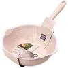 Pans Thickened Bottom Stone Frying Pan Multifunction Non-Stick Deep Nougat Pot Big Mouth Wok 20cm