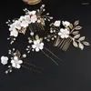 Headpieces Handmade Silver Rose Gold Color Tiara Hair Combs Crystal Rhinestone Bridal Accessories Wedding Women Hairbands