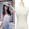 Handmade women's body chain Camissol imitation pearl crystal bead vest with hollow mesh top body jewelry section 240115