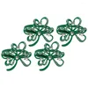 Bordduk St Paddys Day Ställa in Shamrock -servettringar Växtlegering Serviette Buckles